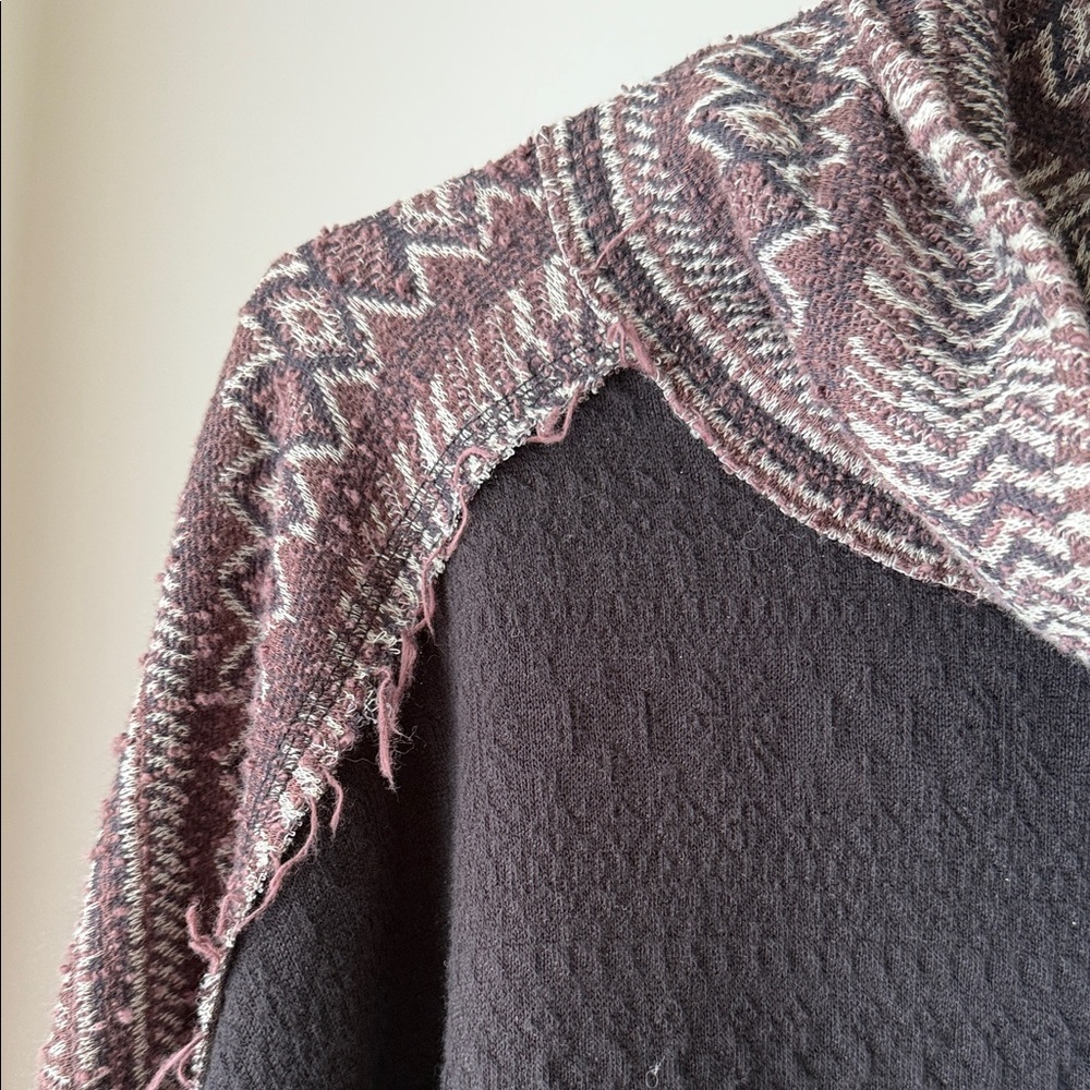 We The Free Black and Brown Cowl Neck Sweater - Picture 3 of 3